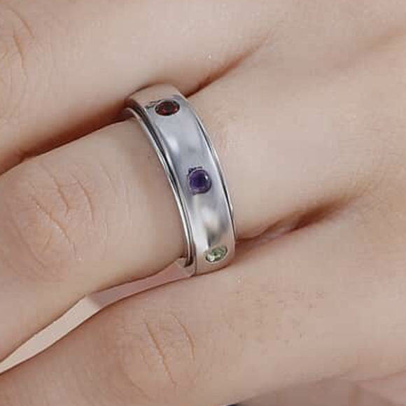Chakra Gemstone / Anxiety Spinner Ring - Picture 5 of 10